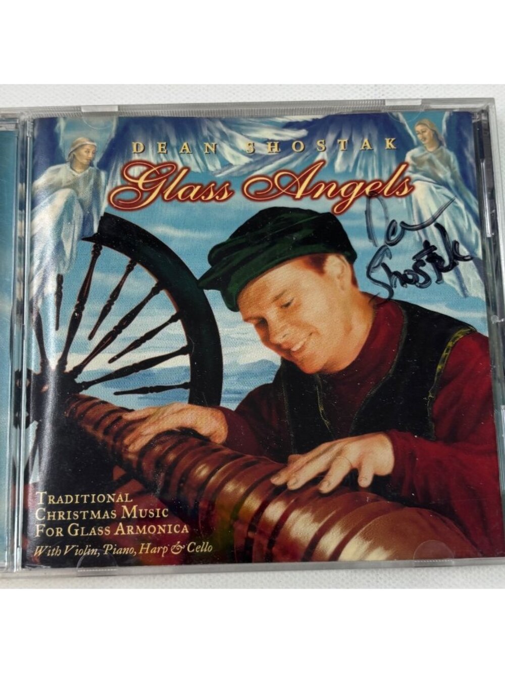 Dean Shostak Signed Glass Angels 1998 Christmas Music CD Violin Piano Harp Cello